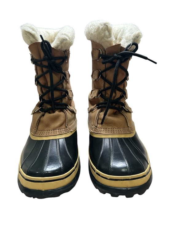 Sorel Men’s 9 Tan & Black Kaufman Canada Leather Wool Caribou Winter Snow Boot main image 8